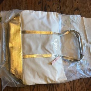 White and gold sequence Victoria’s Secret tote